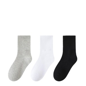 Children's Crew Socks Medium Thickness Sweat Absorbent For Boys Girls Student Autumn Winter Classic Black White - Product Image 4