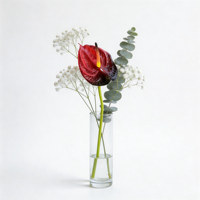 Fleur artificielle Anthurium rouge en gel souple A8 Real Touch pour les centres de table de mariage et les arrangements floraux de décoration intérieure
