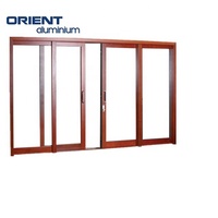 Fenêtre à battants en aluminium à rupture de pont thermique de haute qualité, couleur bois, double vitrage trempé Low-E pour maison