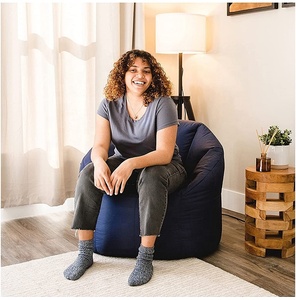 Poltrona Lounge a Forma di Zucca, Nuovo Design, Sedia Divano in Tessuto Oxford Smartmax, Pouf - Product Image 2