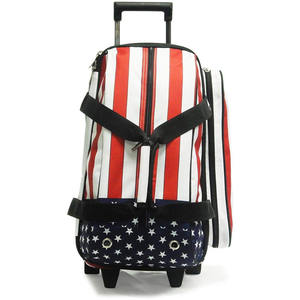 Sac de bowling multifonctionnel à roulettes avec grand compartiment à chaussures, sac de bowling rétro pour 2 boules - Product Image 1