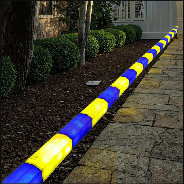 Modern Solar LED Induction Lamps Curbstone Glowing Illuminate Pedestrian Traffic Light IP65 Plastic Road Remote Control 2-Year