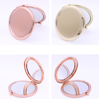 Miroir de maquillage portable pliable de poche, petit miroir compact à double face, cadeau de voyage idéal pour les filles, impression personnalisée