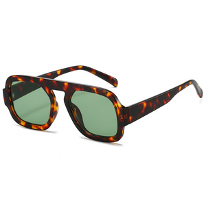 2024 nouveau concepteur <span class=keywords><strong>grand</strong></span> carré Vintage pilote femmes luxe lunettes de soleil hommes mode léopard lunettes Rectangle surdimensionné lunettes de soleil - Product Image 6