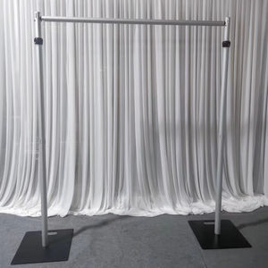 Support de toile de fond en aluminium à vente chaude, personnalisable avec logo et couleur, élégant support de rideau pour les décorations de mariage, de fête et d'événements - Product Image 1