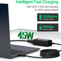 Chargeur USB C 45W pour ordinateur portable HP Chromebook X360 14 14-ca051wm 14-ca091wm 14-ca0061dx, chargeur de type C, adaptateur de charge rapide pour ordinateur portable
