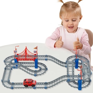 Juguete educativo personalizado para niños, coche de patinaje de velocidad eléctrico, 82 Uds., juguete de <span class=keywords><strong>pista</strong></span> de coche de autoensamblaje - Product Image 1