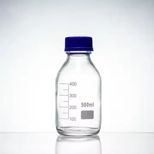 Flacon à réactifs de 500 ml, flacon en verre GL45 avec joint, flacon en verre borosilicate - Product Image 1