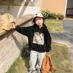 Felpa con Cappuccio Personalizzata Unisex per Bambini, in Cotone Felpato Pesante, Calda per l'Inverno, con Stampa Cartoon di Auto - Product Image 3
