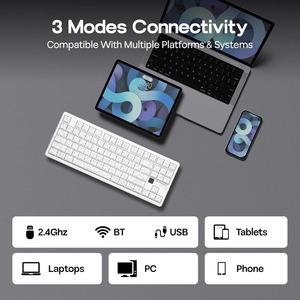 Clavier mécanique AULA F87 <span class=keywords><strong>Pro</strong></span> V2 TKL, sans fil, trois modes, éclairage RGB, touches PBT, montage Gasket, clavier de jeu pour PC - Product Image 5