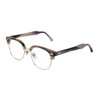 Lunettes de soleil unisexes ovales rayées légères en acétate Mazzucchelli écologique, semi-cerclées, motif écaille de diamant, qualité supérieure, directement de l'usine.
