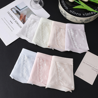 Nouvelle culotte sans couture ultra-fine et respirante pour femme, antibactérienne 7A, taille mi-haute, très élastique, en dentelle, confortable, grande taille, unie