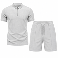 Ensemble décontracté homme été 2026 tendance avec short à cordon et t-shirt uni personnalisable avec LOGO pour le fitness