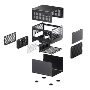 JONSBON3 NAS chasis <span class=keywords><strong>ITX</strong></span> placa base/carcasa de aluminio/Fuente de alimentación SFX/Estructura de compartimento superior e inferior/8 + 1 bahías de disco duro - Product Image 4