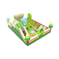 Structure gonflable commerciale en PVC 10x8m, thème Éléphant, avec toboggan et mur d'escalade, écologique, pour 20-25 enfants