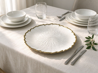Assiettes de présentation en verre doré pour hôtels, mariages, dîners et événements – Vente en gros
