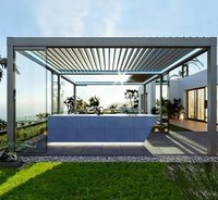 Toit à persiennes en aluminium à commande manuelle sur mesure, protection UV, pour terrasse, balcon, jardin, gazebo, patio, cour arrière, extérieur