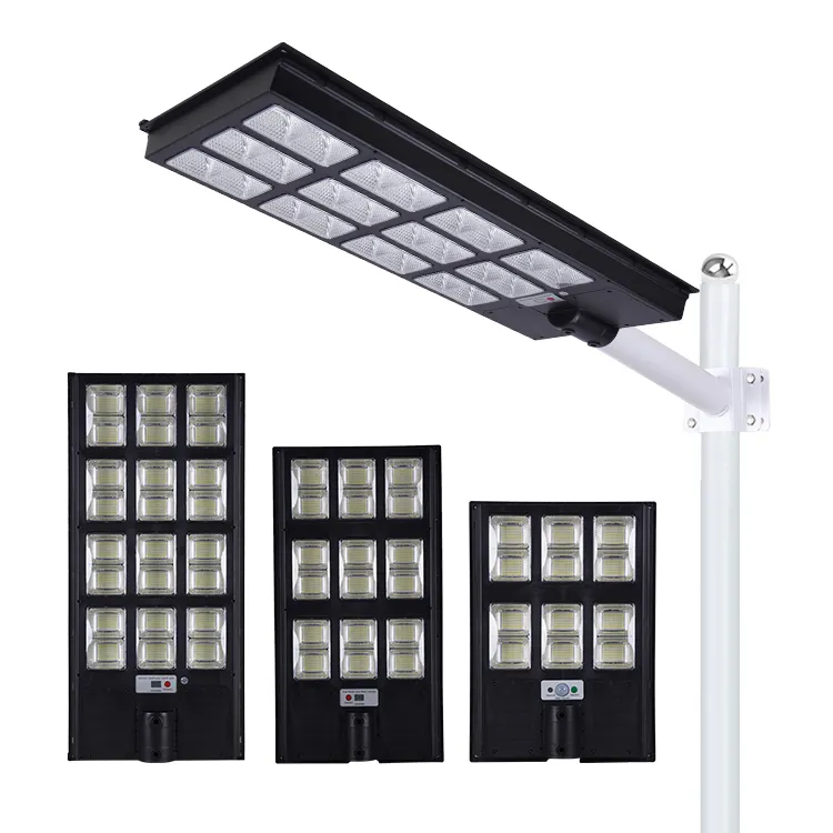 High Power Outdoor IP65 Integrated Road ABS 200w 300w 400w All In One Solar Led Street Lamp Fixtures
