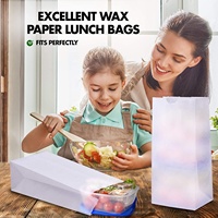 Sacs à lunch en papier blanc personnalisés, biodégradables, résistants à la graisse, sacs en papier ciré pour boulangerie, pour collations, sandwichs, pop-corn
