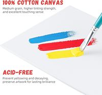 Secolorart, lot de 24 panneaux de toile en coton blanc de 3 mm d'épaisseur, 280 g/m², 8x10, pour la peinture, fournitures artistiques