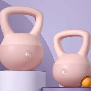 Farbenfroher individueller Fitness-Yoga-Übungs-Eisensand umweltfreundliche Fabrik PVC weiche Kettlebell