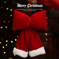 Décoration de Noël, nœud rouge en velours, accessoires, pendentif, ornement, nœud suspendu, décoration de Noël pour la maison, cadeau, arbre de Noël, décoration de mariage, anniversaire, fenêtre