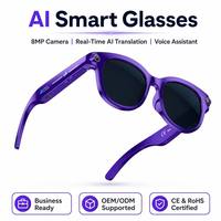 Lunettes Intelligentes OEM avec Caméra Unique 1080P, Assistant IA, Monture TR90, Étanchéité IP67, Chargement Type-C, Traduction en Temps Réel, Musique