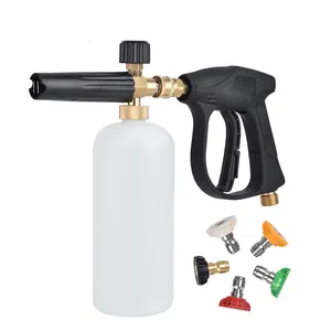 Foam Cannon Lance Pressure Washer Nozzle Tip Spray Gun 3000 PSI Jet Wash with 5 Pressure Washer Nozzle Tip