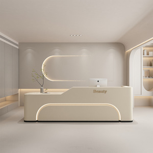 Lussuoso moderno banco Reception in legno di alta qualità bello aspetto per le piccole cliniche saloni di bellezza elegante cassa <span class=keywords><strong>scrivania</strong></span> - Product Image 1