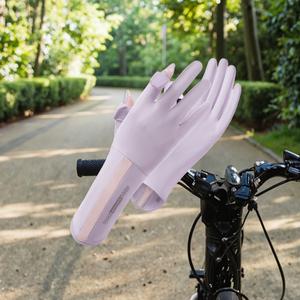قفازات واقية من الشمس للقيادة الصيفية لركوب الدراجات مقاومة للضوء بأشعة تحت الشمس قفازات حريرية ثلجية بشاشة تعمل باللمس للنساء - Product Image 2