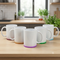 Taza de Café de Cerámica Blanca para Sublimación de 11 oz, 330 ml, Base Degradada que Cambia de Color, con Logotipo Personalizado Impreso, Taza de Regalo Promocional