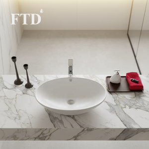 <span class=keywords><strong>Lavabo</strong></span> ovale en céramique artistique blanc mat au design moderne pour hôtel, <span class=keywords><strong>lavabo</strong></span> à poser simple trou en porcelaine émaillée blanche - Product Image 2