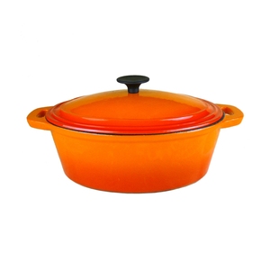 จา<span class=keywords><strong>น</strong></span>หม้อเหล็กหล่อเคลือบสีส้มเปลวไฟหม้อซุปเหล็กหล่อเคลือบไม่ติด - Product Image 6