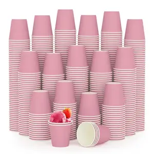600 упаковок, 3 унции, розовые бумажные чашки, одноразовые маленькие чашки для ополаскивания полости рта для ванной комнаты, для вечеринки, пикника, путешествий