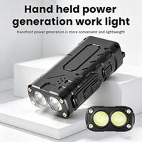 Linterna LED Recargable de Emergencia con 3 Modos de Generación de Energía por Compresión Manual, Linterna LED EDC de Supervivencia Autoalimentada