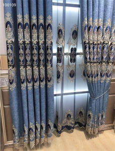 Cortinas opacas de estilo americano <span class=keywords><strong>para</strong></span> sala de estar, cenefa de varilla jacquard floral de lujo barata, diseños al por mayor - Product Image 6