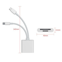 Adaptador de cámara digital de transferencia ultrarrápida 2 en 1 con interfaz de cable dual USB C OTG, lector de tarjetas de memoria SD y TF