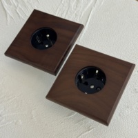 Interruptor de pared de doble polo con panel de nogal, estilo retro, 86 16A/20A, enchufe universal europeo/UK, 250V 10A, para villa de lujo
