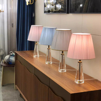 Lampe de bureau en verre cristal K9 plissé, style moderne simple et luxueux VH, pour la maison et la chambre d'hôtel, lampe de chevet