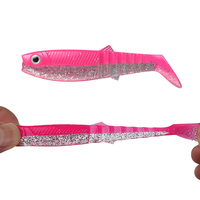 Ensemble de leurres de pêche souples en PVC, 8cm 5.2g, 10cm 10g, 12.5cm 22g, 3 pièces/boîte, queue de pagaie, leurres artificiels pour la pêche au bar, appâts de pêche à queue en T