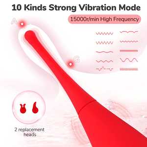 Masajeador de Clítoris con Lengua Vibradora de 10 Velocidades, Edición Roja, Recargable por USB, Impermeable IPX6, para Uso Diario, Triple Diversión - Product Image 4