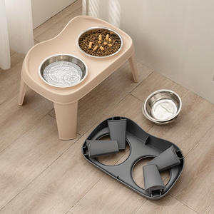 Mangkuk makan anjing <span class=keywords><strong>Stainless</strong></span> Steel, mangkuk pengambil emas meja makan anjing dengan pelindung leher Anti ketukan untuk anjing sedang hingga besar - Product Image 4