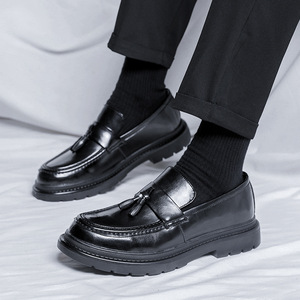 Mocassini da <span class=keywords><strong>Uomo</strong></span> con Nappine e Plateau, Comodi con Punta Larga e Rotonda, Slip-on con Suola a Tacco Basso, <span class=keywords><strong>Scarpe</strong></span> Eleganti da Lavoro e Ufficio - Product Image 5