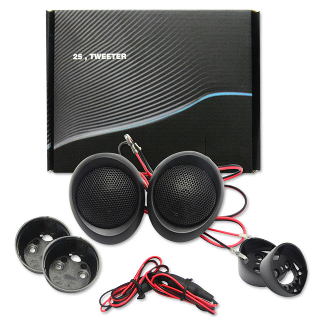 25mm Car Audio Tweeter 2-inch Black Single Voice Coil 4 Ohm 12V Universal Fit