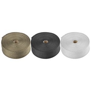 Rouleau de longueur personnalisé Accessoire de <span class=keywords><strong>moto</strong></span> Enveloppe d'échappement résistante à la chaleur avec bandes en acier inoxydable - Product Image 3