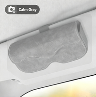 Clip à lunettes pour pare-soleil de voiture en daim, support universel pour lunettes de soleil, étui de rangement anti-chute pour l'intérieur de la voiture