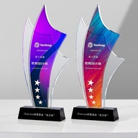 Coupes de trophées en cristal personnalisées, récompenses en verre pour la reconnaissance des employés d'entreprise, champions sportifs, anniversaire de partenariat