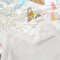 Nouvelle conception de couverture personnalisée à imprimé floral pour l'hiver, couverture double couche en flanelle et en sherpa