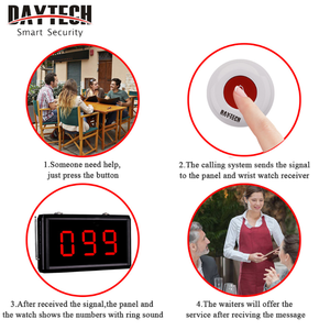 Daytech LED kỹ thuật số thời gian hiển thị không dây gọi điện thoại máy nhắn tin hệ thống cho nhà hàng Bệnh viện Y Tá khẩn cấp nhóm cuộc gọi cho quán cà phê sử dụng - Product Image 5