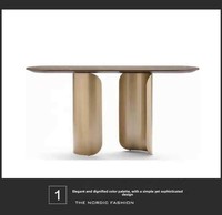 Console d'entrée pliable moderne avec plateau en pierre et métal, design minimaliste, style luxe léger pour salon et hôtel